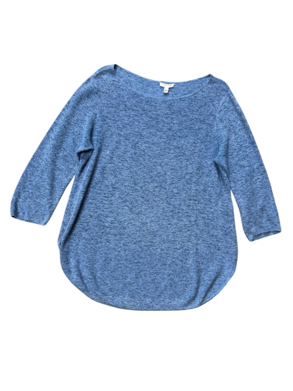 Eileen Fisher Organic Cotton Denim Blue Bateau Neck Sweater size S